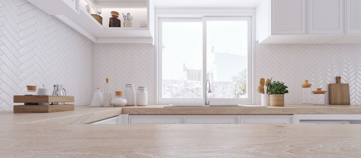 Functional kitchen with a sliding window